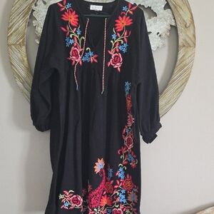 Embroidered Boho Dress